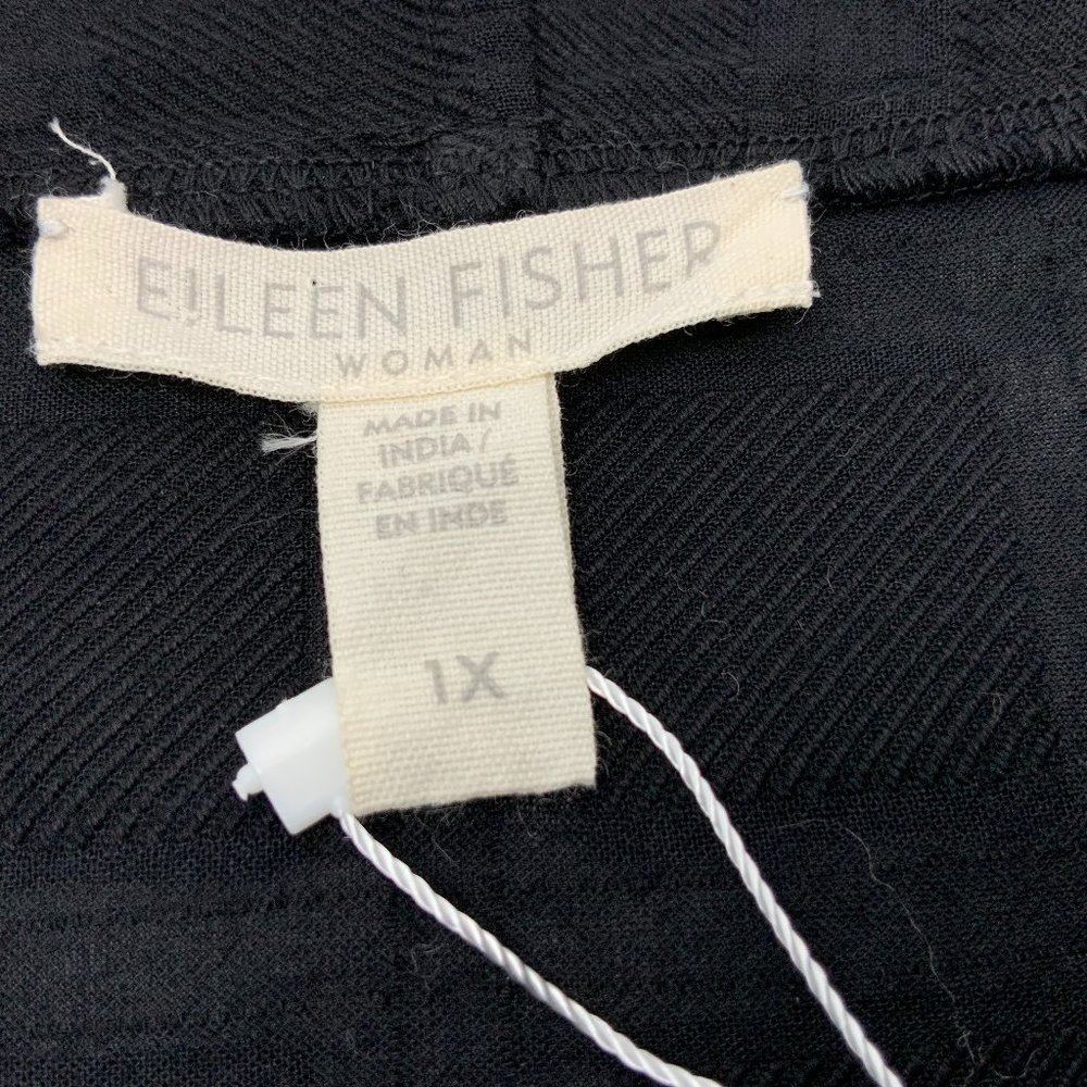 New Eileen Fisher Textured Organic Cotton Soffo Black Jacket Sz 1X - Picture 4 of 16